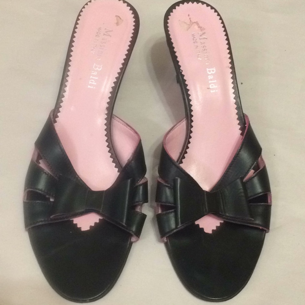 MassImo Baldi Italian leather open back shoes